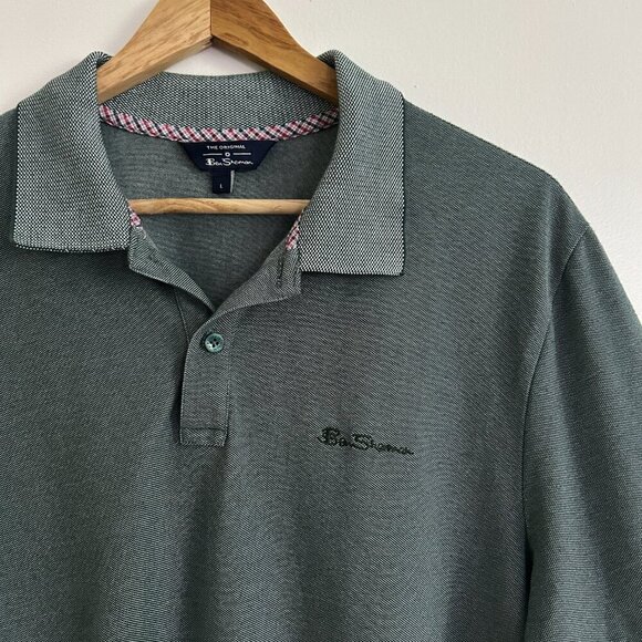 Ben Sherman Men's Green Polo Shirt Large - Picture 2 of 5